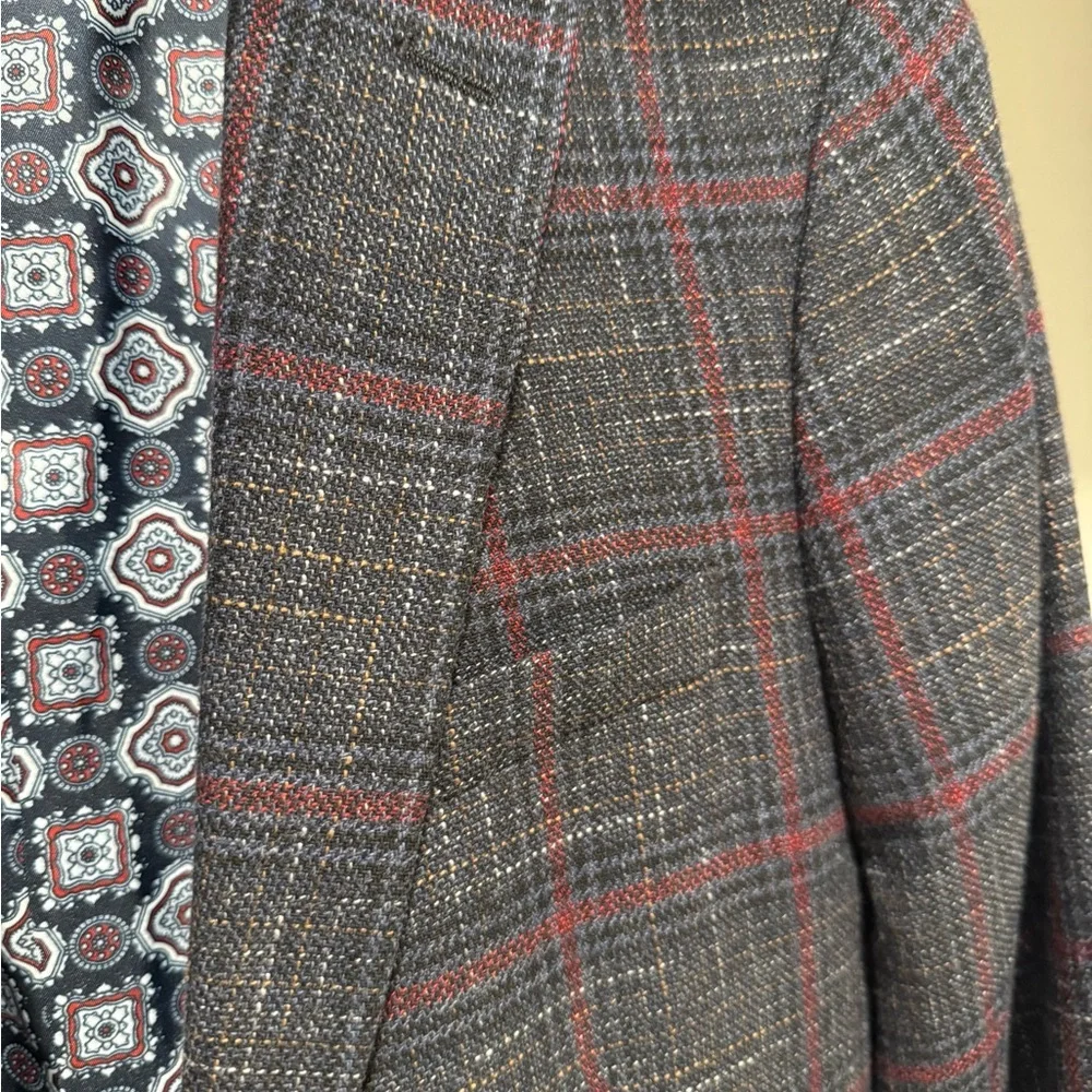 Original Penguin Navy/Burgundy Plaid Sport Coat